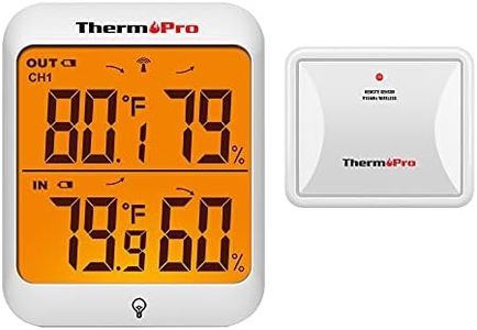 ThermoPro TP63B Waterproof Indoor Outdoor Thermometer Digital Wireless Hygrometer Humidity Gauge Temperature Monitor with Cold-Resistant Outdoor Temperature Thermometer, 500ft/150m Range