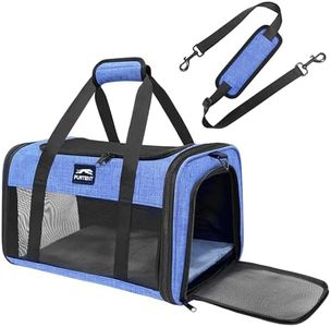Cat Carrier, Airline Approved Pet Travel Bag for Small Dogs, Soft Sided Portable Kitten Crate with Breathable Mesh and Shoulder Strap for Car Travel Vet Visit