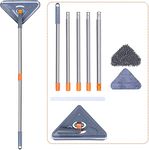 Clefairy Microfiber Dust Mop Dusting Tool Kits with Extension Pole 19” to 73” and 4 Replacement Pads, Floor Cleaning Wall Duster Ceiling Washer Baseboard Windows Cleaner