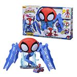 Marvel Spidey and His Amazing Friends Web-Quarters Playset With Lights, Sounds, Spidey and Vehicle, For Kids Ages 3 and Up, Multicolor