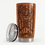 SANDJEST Hunting Tumbler 20oz Stainless Steel Insulated Travel Mug Cup for Men Deer Hunter Gifts for Birthday Christmas Fathers Day