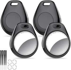 Tukio® Air Tags Item Finder-4 Pack Black, Compatible with Apple Find My (iOS Only) Replaceable Battery, 5.3 Bluetooth Tracker and Item Locator with 100dB Sound,Your Luggage Tracker,Key Tracker,etc.