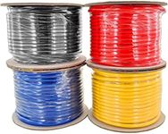 GS Power 10 Gauge Stranded Copper Clad Aluminum Primary Wire Combo for Car Audio Amplifier Remote Automotive AV Dash Harness Hookup Wiring | Color: Red Black Blue Yellow in 100 feet Roll