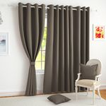Story@Home 100% True Blackout Semi Long Door Curtains 8 Feet Set of 2 | Solid Design |Room Darkening Curtain | Thermal Insulated Curtains for Living Room, Bedroom | (116 X 242 Cm, Tan Beige)