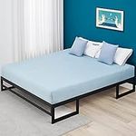 SAYGOER Double Bed Frame Base 31.5cm Metal Platform Mattress Foundation Frames No Box Spring Needed Heavy Duty Steel Slat Support Underbed Storage Space Noise Free Non-Slip Easy Assembly, 191x137cm