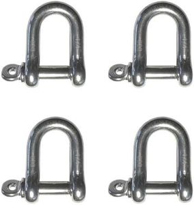 4 Pieces Stainless Steel 316 Forged D Shackle Marine Grade 1/4" (6mm) Dee