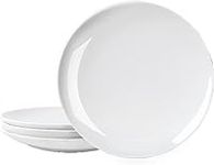 Zuvo Dinner Plates Set of 6-6.5 Inches White Porcelain Dessert Plates - Dishwasher and Microwave Safe Coupe Shape Plates Set