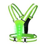 LOOPES Running Vest High Visibility Reflective Vest Gear,LED Adjustable Running Lights for Runners,360°Visibility Security Hi Vis Vest,Adults Kids High Vis Vest for Night Sports Emergencies