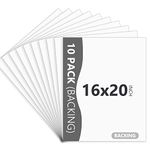 Somime 10 Pack 16x20 White Backing Boards, Uncut Mat Board 16x20, Acid Free Backerbords for 11x14 Photos, Pictures, Artwork and Paints