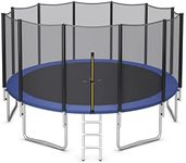 Goplus Trampoline 8FT 10FT 12FT 14FT 15FT 16FT, ASTM Approved Outdoor Recreational Trampolines W/ Enclosure Net, Ladder, Weatherproof Combo Bounce Trampoline for Backyard Kids Adults (16FT, External-Net)