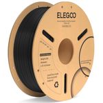 ELEGOO PLA+ Filament 1.75mm, 3D Printer Filament, Dimensional Accuracy +/- 0.02 mm, Tough & High Strength, Compatible with Most FDM Printers,Black 1KG