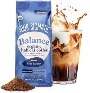 Four Sigmatic Organic Balance Adaptogen Ground Coffee | Medium Roast USDA Organic Coffee with Ashwagandha, Chaga Mushroom, Eleuthero and Tulsi for Focus and Energy Boosting | 12oz Bag
