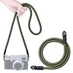 VKO Camera Strap,Climbing Rope Camera Strap for Round Hole Interface DSLR SLR Mirrorless Camera Neck Shoulder Strap 120cm Green