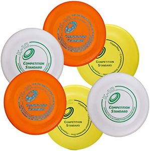 Hyperflite K-10 Competition Standard Dog Disc (6 Pack) - Assorted Floating Frisbee for Dogs - Large Canine Plastic Discs for Ultra-Long Flights - Flying Disc Toy for Secure Gripping - 8.75”