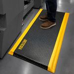 ARCTICSEA Anti Fatigue Mats Industrial 3 x 6 FT 15/16 Inch Extra Thick Standing Mat for Warehouse Workstation and Garage Black and Yellow