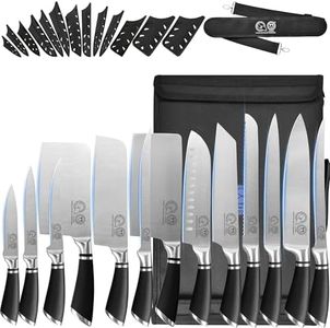XYJ Professional Knife Sets for Master Chefs, Chef Knife Set with Bag, Sheath, Culinary Kitchen Butcher Meat Knives, Cooking Cutting, Santoku, Tools, Fruits, Stainless Steel