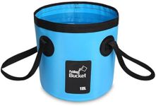 BANCHELLE Collapsible Bucket Camping Water Storage Container 12L Portable Folding Foot Bath Tub Wash Basin for Traveling Hiking Fishing Boating Gardening (Blue)