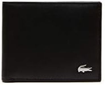 Lacoste Mens Small Slim Billfold and ID Slot Wallet - Black