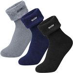 3 Pairs Homealexa Slipper Fluffy Socks for Women and Ladies Men Winter Heat Holding Sock Knitted Socks Warm Cotton Fuzzy Bed Slippers Non Slip