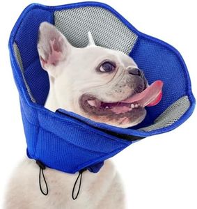 SUNFURA Dog Cone, Soft Cone for Dogs to Stop Licking, Dog Cones for Small Dogs After Surgery, Adjustable Dog Recovery Collar Dog Cone Alternative for Wound Healing, Blue S