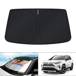 KUST Windshield Sun Shade for Toyota RAV4 2019-2023 2024 Window Shade Sun Visor Cover Foldable Blocks UV Rays Keep Your Car Cooler