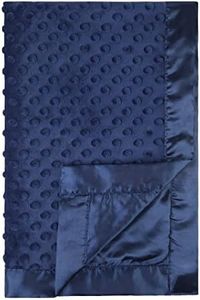 Pro Goleem Baby Soft Minky Dot Blanket with Silky Satin Backing Baby Gifts for Boys and Girls (Navy Blue, 30’’ x 40’’)