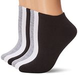 HUE Cotton Liner Sport Socks 6 Pair Pack, Asst. #6 (Graphite Heather/White/Black), One Size