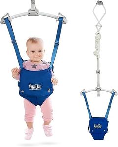 FUNLIO Baby Door Jumper for 6-24 Months (with Door Clamp), Baby Jumper Doorway with Strong Spring & Adjustable Strap, Portable Infant Door Bouncer, Easy to Assemble, Bearing 40 Lbs, CPC & CE Certified