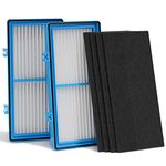 Aer1 Filter Replacement for Bionaire Holmes Air Purifiers, 2 True HEPA Filters + 4 Carbon Booster Filters, HAPF30AT