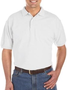 HARBOR BAY by DXL Men's Big and Tall Piqué Polo Shirt White 6XLT