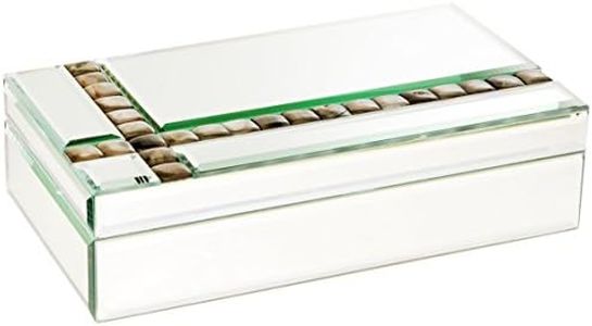 American Atelier Jade Stones Mirror Jewelry Box, 9.4 x 5.5 x 2.5-Inch