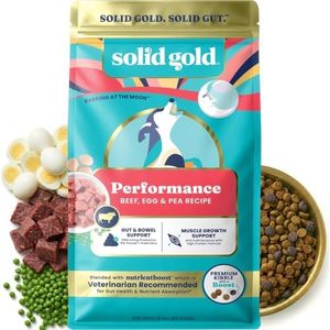 Solid Gold High Protein Dog Food Dry Dog Kibble - Premium Beef Protein & Digestive Probiotics for Energy, Muscle, Gut & Immune Support - Healthy Grain & Gluten Free Dogfood - Nutrientboost - 22 LB