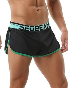 SEOBEAN Pantalones cortos para hombre 220503, Negro, Medium