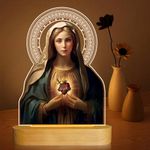 Anywin Virgin Mary Gifts for Women, Immaculate Heart of Mother Mary Pictures, Heart of Mary Catholic Gifts Night Light for Home Decor, Christian Religious Blessed Baptize Gifts for Mum Grandma Lady