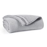 DESTIN HOME 100% Cotton Blankets for Single Bed - AC Blankets for Summer & Winter Seasons, Lightweight and Breathable Soft Woven Blankets for All Season | size -60 x 90 Inches | Light Grey