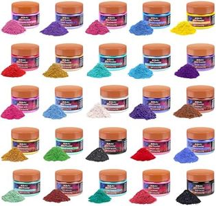 MTBJZJ Mica Powder for Resin, 25 Colors - 20g/Bottle Epoxy Resin Color Pigment, for Candle Dye, Lip Gloss Pigment, Soap Making, Slime Colorant, Paint, Bath Bombs, Nail Polish and Eye Shadow