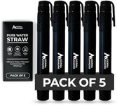 Sierra Madre Pure Water Straw – 264 Gallon Water Filter Purification for Backpacking, Camping, Hiking, Travel - Perfect for Preparedness Survival Gear & Supplies - Portable & Lightweight (Pack 5)
