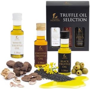 TruffleHunter Truffle Oil Selection, 3×3.8oz – English Truffle Oil, White Truffle Oil & Black Truffle Oil Made with Real Truffles and Olive Oils | Gourmet Truffle Set | Truffle Variety Pack Gift Box