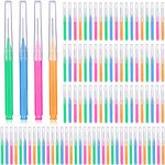 100 Pieces Braces Brush for Cleaner Interdental Brush Toothpick Dental Tooth Flossing Head Oral Dental Hygiene Flosser Toothpick Cleaners Tooth Cleaning Tool (Bright Colors,Multiple Sizes)