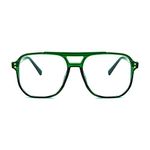 FEISEDY Blue Light Blocking Glasses Fake Nerd Clear Square Computer Lightweight Aviator Glasses Frame Oversized B2866