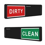 KitchenTour Clean Dirty Magnet for Dishwasher Upgrade Super Strong Magnet - Easy to Read Non-Scratch Magnetic Silver Indicator Sign with Clear, Bold & Colored Text