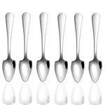 6 Pcs Stainless Steel Grapefruit Spoon Scraping Spoon Dessert Spoons for Apple, Kiwi, Papaya, Orange and Ice Cream