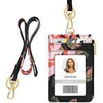 ID Badge Holder with Lanyard: Flower Vertical ID Name Badge Card Holder with Lanyard for ID Badges