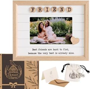 Bower Barn Best Friend Picture Frame Gift - Birthday Gifts for Friend or Friendship Gifts for Women- Cute Photo Frame Presents for Bestie, BFF, Soul Sisters - 6x4 Cool Picture Frame, Keychain and Card