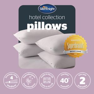 Silentnight Hotel Collection Pillows 4-Pack – Luxury Soft, Hypoallergenic, Machine Washable
