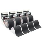 Brifantico Kinesiology Tape 4 Rolls - Waterproof Breathable Elastic Muscle Support Athletic Tape for Sports, Exercise, Pain Relief and Physio Therapy, Latex Free, 2" x 16.4 feet Per Roll (Black)