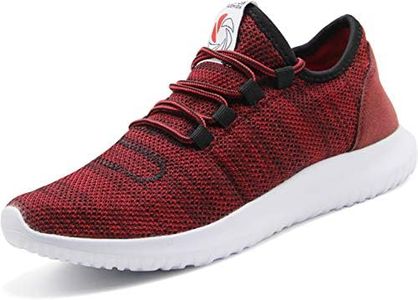 CAMVAVSR Men's Trailing Shoes Fashion Slip on Lightweight Comfortable Fitness Breathable Sneakers for Men Red Size 6.5