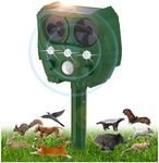 Ultrasonic Cat Repellent for Gardens, Solar and USB Charging Cat Scarers Cat Deterrents with PIR Motion Sensor, 5 Adjustment Modes, Waterproof Animal Repellent for Farm, Yard, Cat, Fox, Bird, Dog