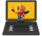 17.9" Portable DVD Player with 15.6" HD Swivel Large Screen, 6 Hrs 5000mAh Rechargeable Battery DVD Player Portable with Car Charger, Sync TV, Support USB/SD Card/Regions Free