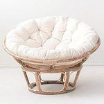 Papasan Chair Cushion Only Thicken Colorfast Round Swing Cushions With Removable Zippered Indoor/Outdoor Folding Rattan Wicker Hanging Egg Chair Pad Pet Floor Meditation Pillows(Size:130cm,Color:White